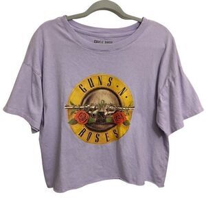 Guns & Roses Boxy Fit Cropped Graphic Tee Size‎ Small